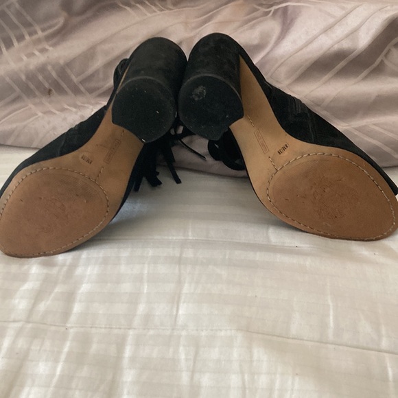 Vince camuto suede and leather open toe and back booties - Picture 5 of 8